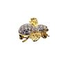 Image 4 : 14KT GOLD ELECTROPLATED BROOCH ON COPPER AND STONES ARE SYNTHETIC ZIRCONIA