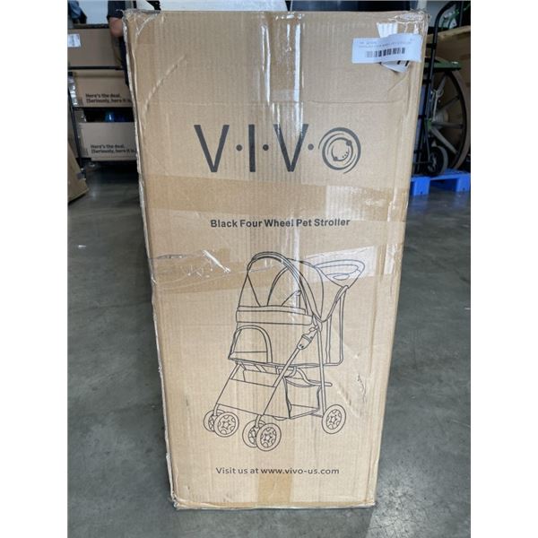 VIVO BLACK FOUR WHEEL PET STROLLER
