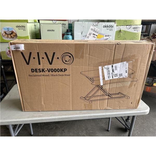 VIVO RECLAIMED WOOD/BLACK DESK RISER
