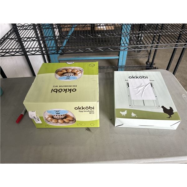 OKKOBI EGG INCUBATOR MODEL M12 AND OKKOBI AUTOMATIC CHICKEN COOP DOOR