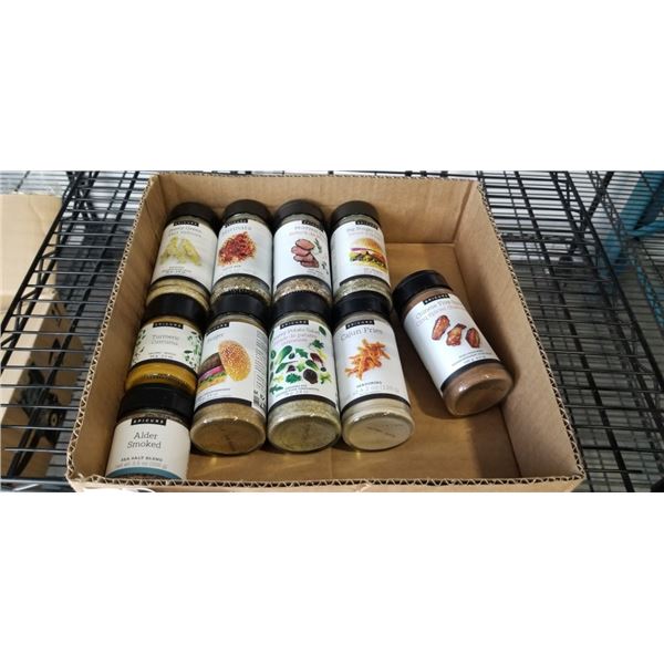 TRAY OF 10 NEW ASSORTED EPICURE SPICES AND SEASONINGS