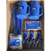 Image 1 : 2 NEW WESTWARD 2 QUART DISPENSER JUGS, 60 PC GREASE GUN ADAPTER KIT, WIRE STRIPPERS AND 2 LONG NOSE 