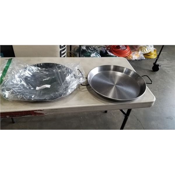 TWO 16" PAELLA PANS
