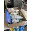 Image 4 : TRAY OF KNITTING/SEWING SUPPLIES INCLUDING KNITTING NEEDLES, STUFFING, EARRING STUDS