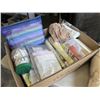 Image 5 : TRAY OF KNITTING/SEWING SUPPLIES INCLUDING KNITTING NEEDLES, STUFFING, EARRING STUDS