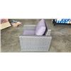 Image 2 : BRAND NEW PATIO FLARE WHITNEY ARM CHAIR, MULTI GREY WITH DARK GREY CUSHION, RETAIL $648, NEW IN BOX