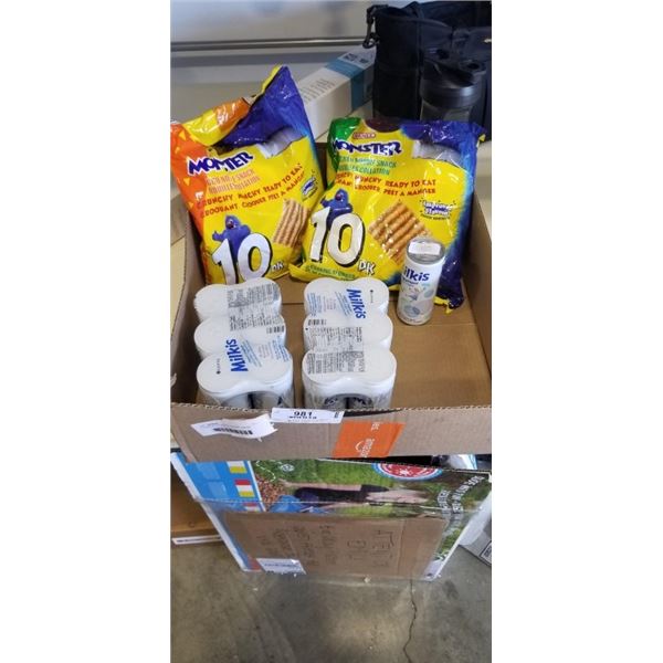 7 CANS MILKIS MILK & YOGURT CREAM SODA  AND 2 PACKS OF MONSTER NOODLE SNACKS