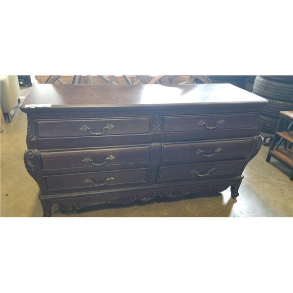 DECORATIVE CARVED 6 DRAWER DRESSER