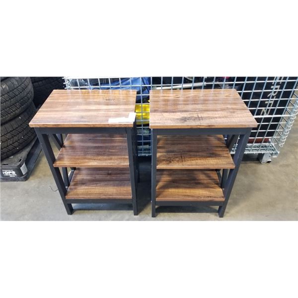 PAIR OF 3-SHELF SIDE TABLES