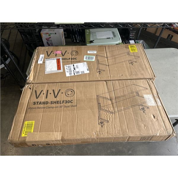2 VIVO ABOVE BELOW CLAMP ON 30" INCH DUAL SHELFS