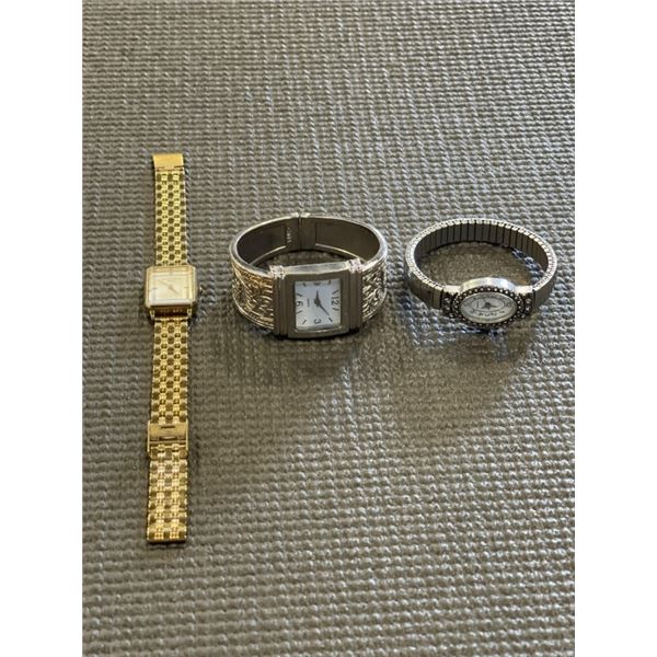 3 LADIES QUARTZ WATCHES, ONE IS ROSEFIELD