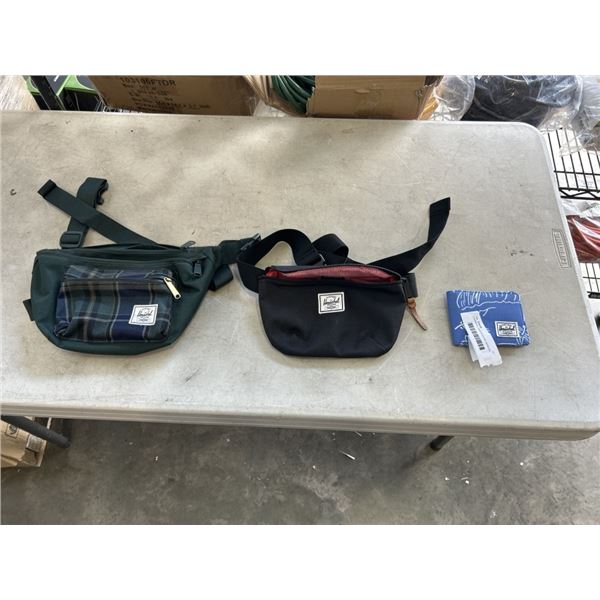 2 HERSCHEL WAISTBAGS AND HERSCHEL WALLET
