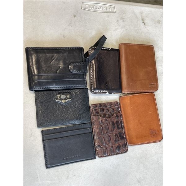 7 QUALITY LEATHER WALLETS AND ID HOLDERS