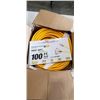 Image 1 : AS NEW 100FT HEAVY DUTY 3 OUTLET YELLOW EXTENSION CORD. 12AWG/3C