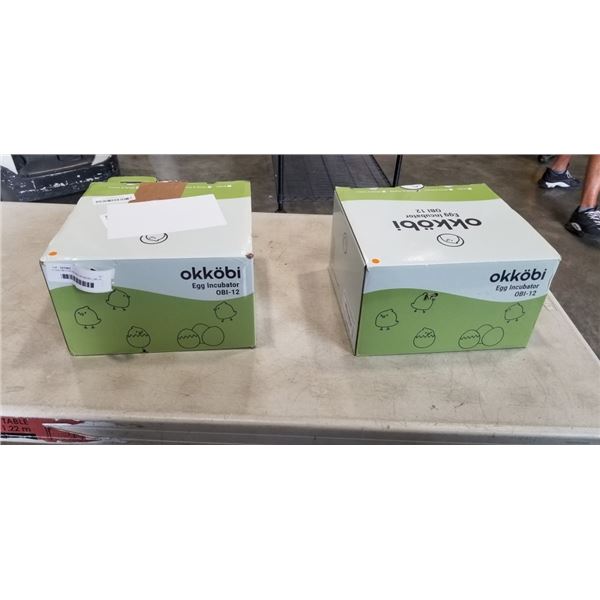 2 OKKOBI EGG INCUBATORS MODEL OBI-12