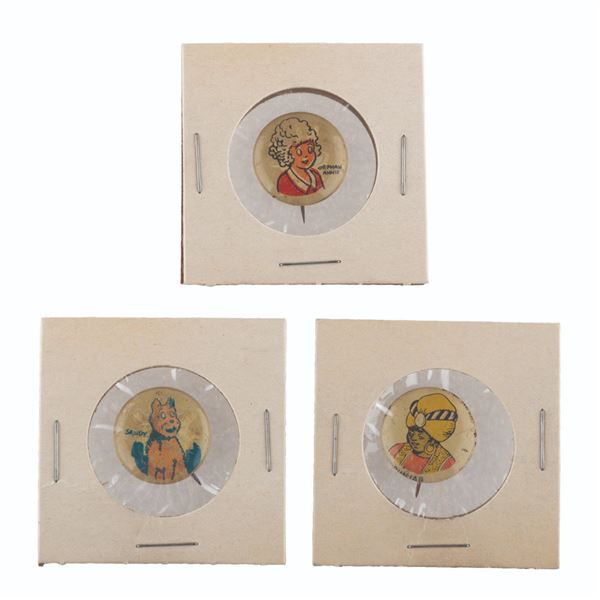 A Trio of "Little Orphan Annie" Kellogg's PEP Pins.