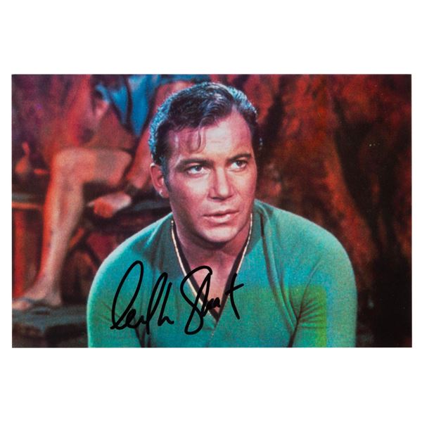 A William Shatner Signed Captain Kirk Postcard.