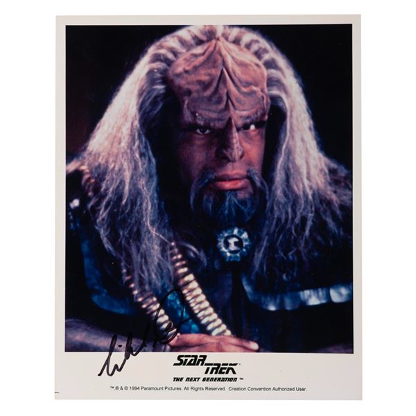 A Signed Worf "Star Trek: The Next Generation" Photograph.