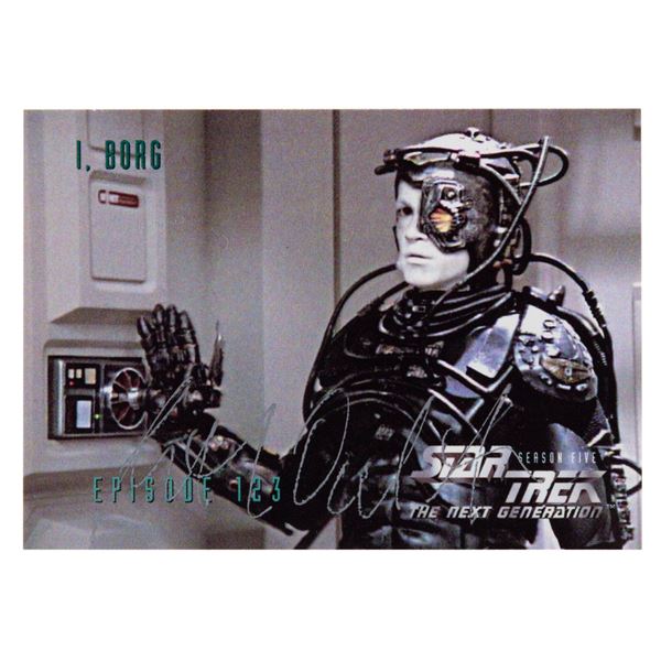 A "Star Trek: The Next Generation" Borg Hugh Signed Trading Card.