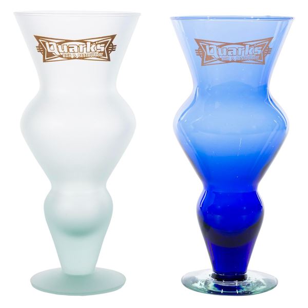 A Pair of Quark’s Bar and Restaurant Souvenir Glasses.