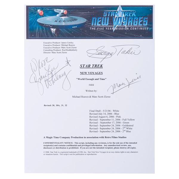A Multi-Signed "Star Trek: New Voyages" Script Cover.