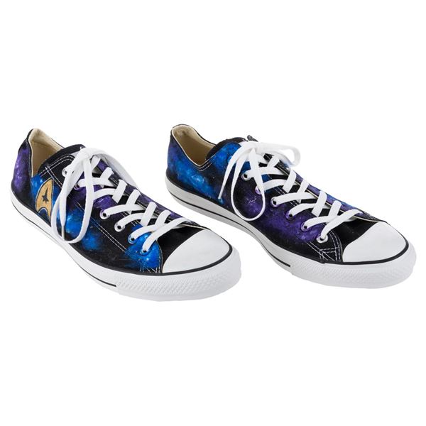 A Pair of Star Trek Custom Converse Tennis Shoes.
