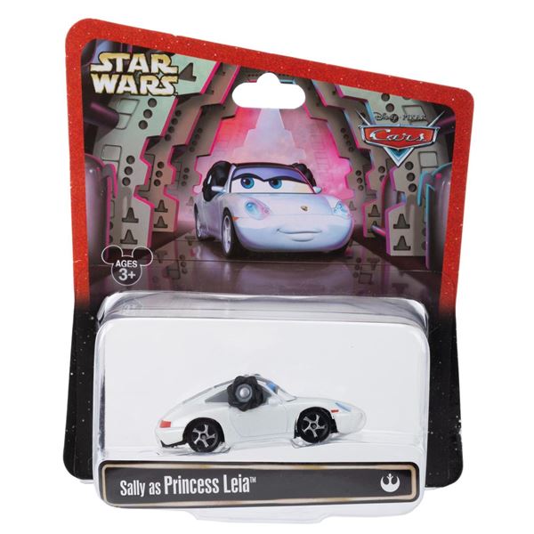 A Cars/Star Wars Sally as Princess Leia Diecast Car.