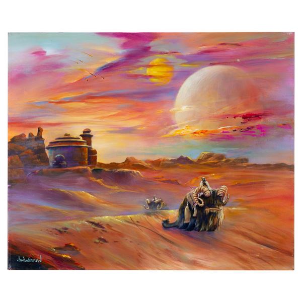 A Star Wars Tatooine Landscape Painting by Jim Warren.