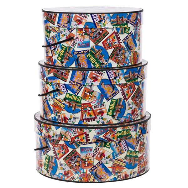 A Trio of Nesting Looney Tunes Hatboxes.