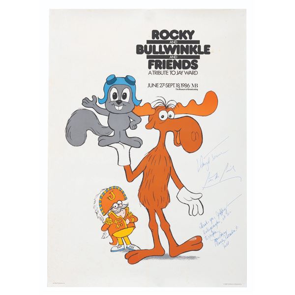 A Multi-Signed Rocky and Bullwinkle Exhibition Poster.