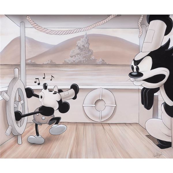 A "Steamboat Willie" Painting by James C Mulligan.