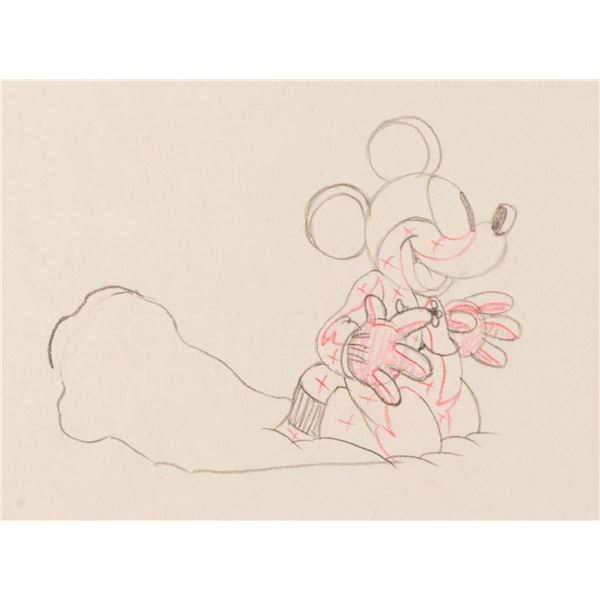 An Original Production Drawing from "Mickey’s Nightmare."