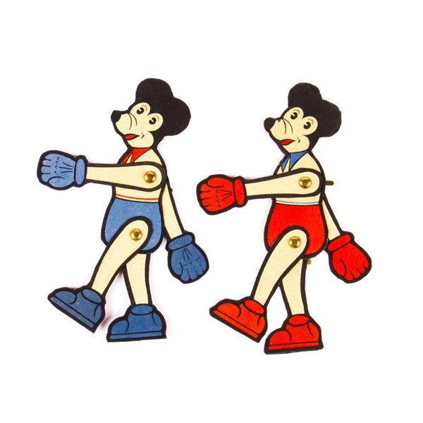 A Pair of Unusual Mickey Mouse Jointed Cut-Outs.
