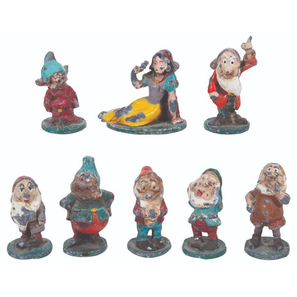 A Rare Set of "Snow White and the Seven Dwarfs" Metal Figurines.