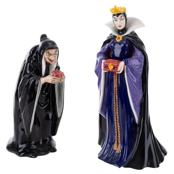 A Pair of Royal Doulton "Snow White" Evil Queen Figurines.