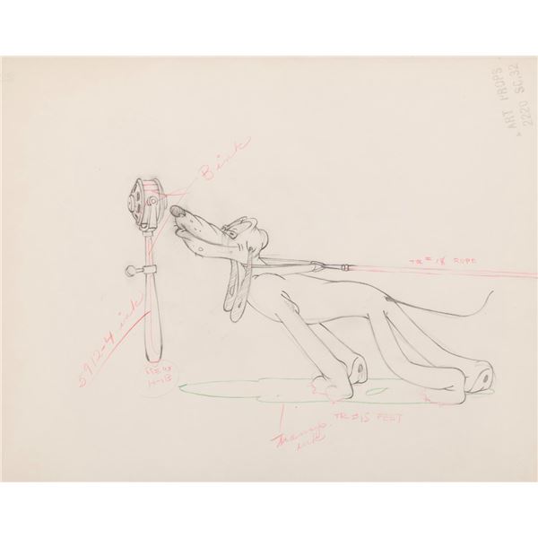 An Original Production Drawing from "Society Dog Show".