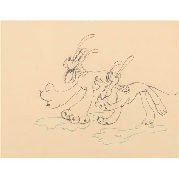 A "Bone Trouble" Pluto Production Drawing.