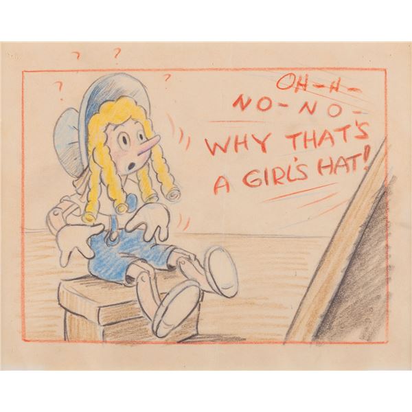 A "Pinocchio" Original Storyboard Drawing.