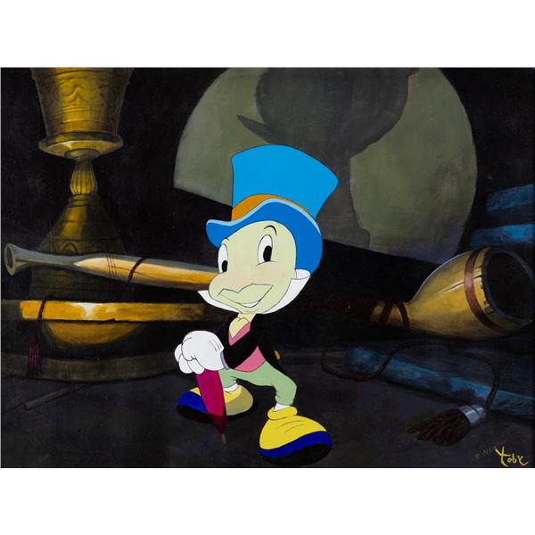An Original Jiminy Cricket Painting by Toby Bluth.