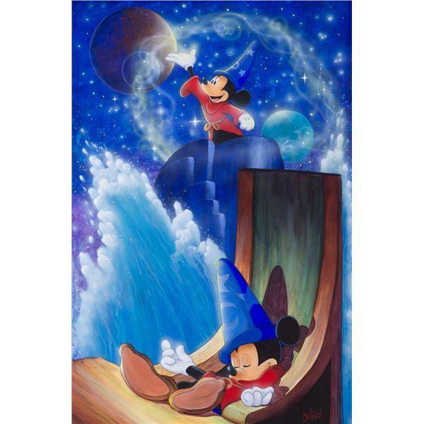 An Original Painting of Sorcerer Mickey by James C Mulligan.