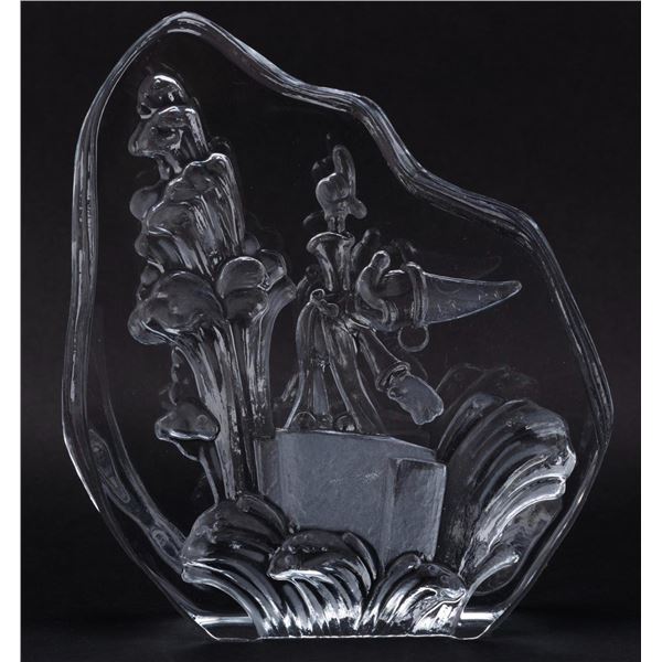 A Sorcerer Mickey Crystal Paperweight by Arribas.