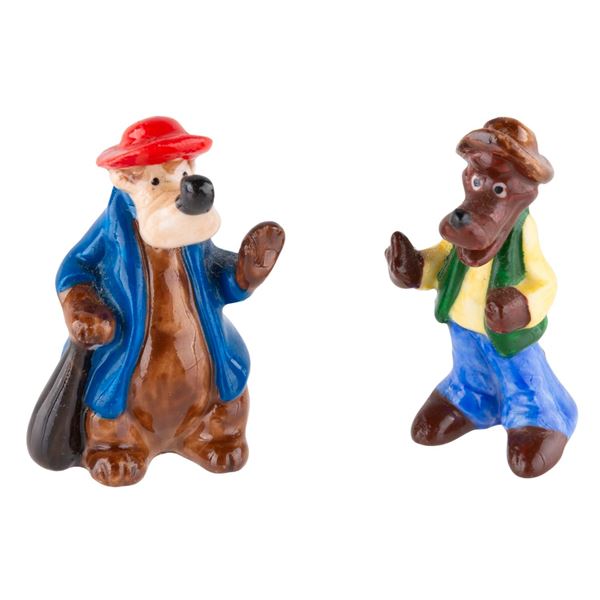 A Pair of Tiny Br'er Fox and Bear Figurines.