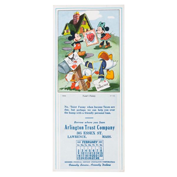 A 1947 Disney Desk Blotter/Calendar.