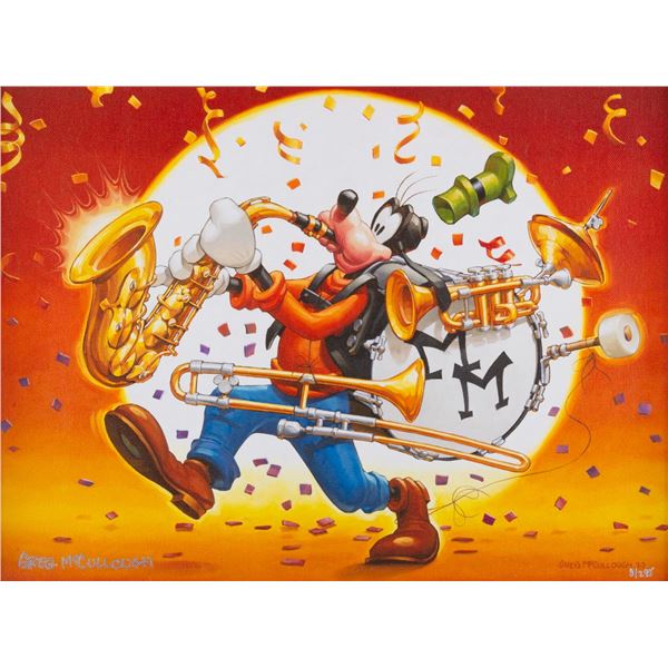 A "Mickey Mouse Club Goofy Bandleader" Canvas Print.