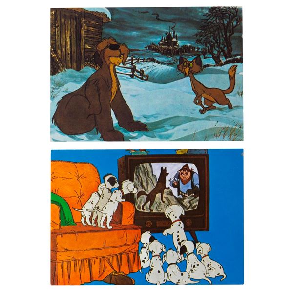 A Pair of "One Hundred and One Dalmatians" Postcards.