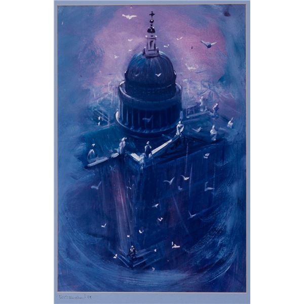 A Peter Ellenshaw Signed "Mary Poppins" Print.