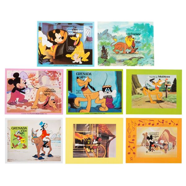 A Collection of 1980 Disney Character Stamps.