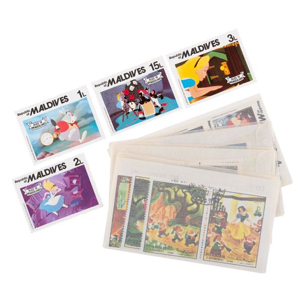 A Set of 29 Disney Character Postage Stamps.