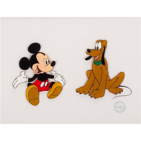 A Mickey & Pluto Framed Sericel.