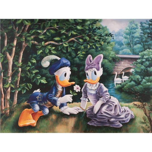 A Donald & Daisy Duck Canvas Print by Maggie Parr.